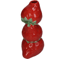Vase Erdbeere Feines Steingut Rot 9x8x18cm