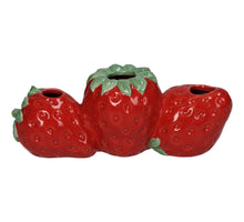 Vase Erdbeere Feine Steingut Rot 21x8.5x8.5cm