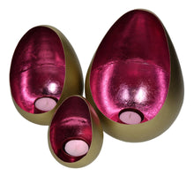 Kerzenhalter Metall Rosa 16x16x22cm 3er Set