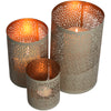 Kerzenhalter Beige Metall 13x13x20cm Set/3