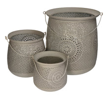 Lantern Ivory Metal 30x30x33cm Set/3