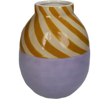 Vase Streifen Dolomit Flieder 16x16x20,4cm
