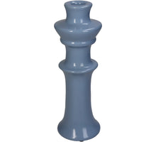 Kerzenständer Feines Steingut Blau 8x8x24cm