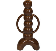 Kerzenständer Feines Steingut Braun 10x4,5x21,5cm