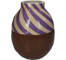 Vase Streifen Dolomit Multi 16x16x20,5cm