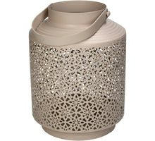 Laterne Metall Beige 16x16x21cm