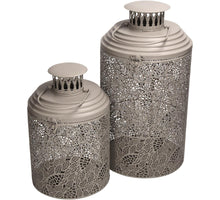 Laterne Metall Elfenbein 21x21x39cm 2er Set