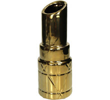 Vase Lippenstift Feines Steingut Gold 10x10x27cm