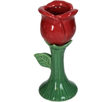 Vase Rose Feines Steingut Rot 7x7x16,8cm
