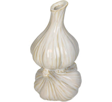 Vase Knoblauch Feines Steingut Weiß 8.6x8.3x16.8cm
