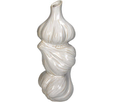 Vase Knoblauch Feines Steingut Weiß 9.5x9.2x23.1cm