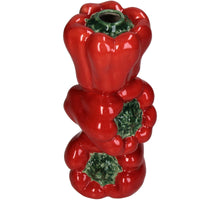 Vase Paprika Feines Steingut Rot 9,9x9,5x20,3cm