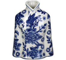 Vase Bluse Porzellan Blau 16x11x21cm