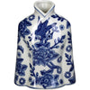Vase Bluse Porzellan Blau 16x11x21cm