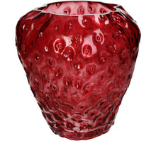 Vase Erdbeere Glas Rot 19x18.5x20cm