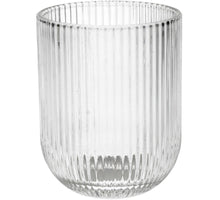 Becher Streifen Glas Klar 7.5x7.5x9.5cm