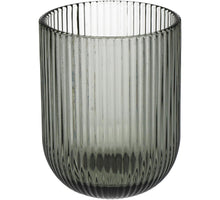 Becher Streifen Glas Grau 7.5x7.5x9.5cm