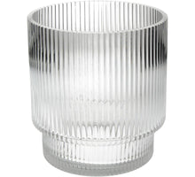 Vase Streifen Glas Klar 16x16x17cm