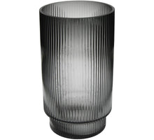 Vase Streifen Glas Grau 16x16x28cm