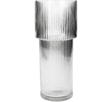 Vase Streifen Glas Klar 10.5x10.5x24.5cm