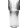 Vase Streifen Glas Klar 10.5x10.5x24.5cm