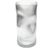 Vase Streifen Glas Klar 13x13x26cm