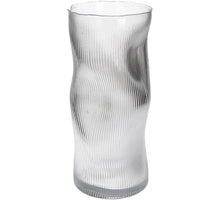 Vase Streifen Glas Klar 14x14x30cm