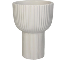 Planter Stripe Dolomite White 13.5x13.5x19.5cm