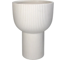 Planter Stripe Dolomite White 19.2x19.2x27.2cm