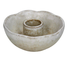Candle Stick Stoneware Ivory 8.8x8.8x3.7cm