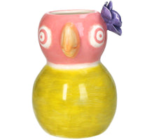 Vase Vogel Steingut Mehrfarbig 15x13,5x19,5cm