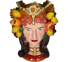 Vase Lady Fruits Polyresin Multi 22,5x16,5x30cm