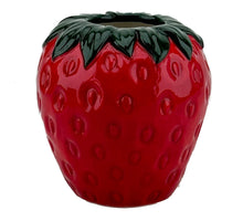 Vase Erdbeere Dolomit Rot 9x9x9,3cm