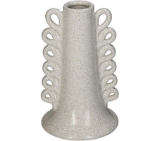 Vase Steingut Weiß 10x10x16cm