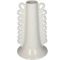 Vase Steingut Weiß 13x13x22.5cm