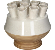 Vase Tube Steingut Weiß 30x30x26.5cm