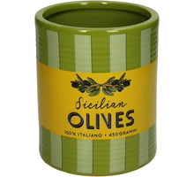 Übertopf Olives Stripes Fine Earthenware Multi 13x13x15.3cm