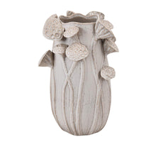 Vase Lotus Steingut Weiß 20,5x20x31cm