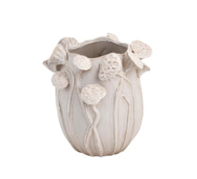 Vase Lotus Steingut Weiß 26,5x25,5x26,5cm