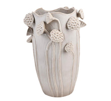 Vase Lotus Steingut Weiß 27,5x25,5x35cm