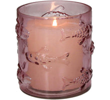 Kerzenhalter Fische Glas Rosa 9x9x10cm