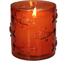 Kerzenhalter Fische Glas Orange 9x9x10cm