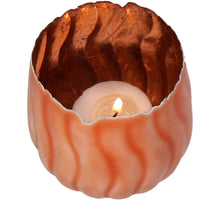 Candle Holder Iron Orange 8x8x7cm