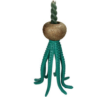 Kerzenhalter Tintenfisch Polyresin Türkis 17,5x17,5x27,5cm