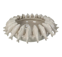 Schale Fische Steingut Elfenbein 37,5x37,5x15cm