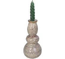 Candle Stick Stoneware Sand 11x11x22cm