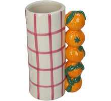 Vase Mandarin Steingut Orange 11x8x18,5cm