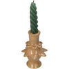 Candle Stick Stoneware Brown 8.8x8.8x13cm