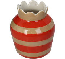 Vase Streifen Steinzeug Mehrfarbig 14,3x14,3x17,5cm