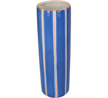 Vase Stripe Stoneware Multi 9.2x9.2x28cm Blue